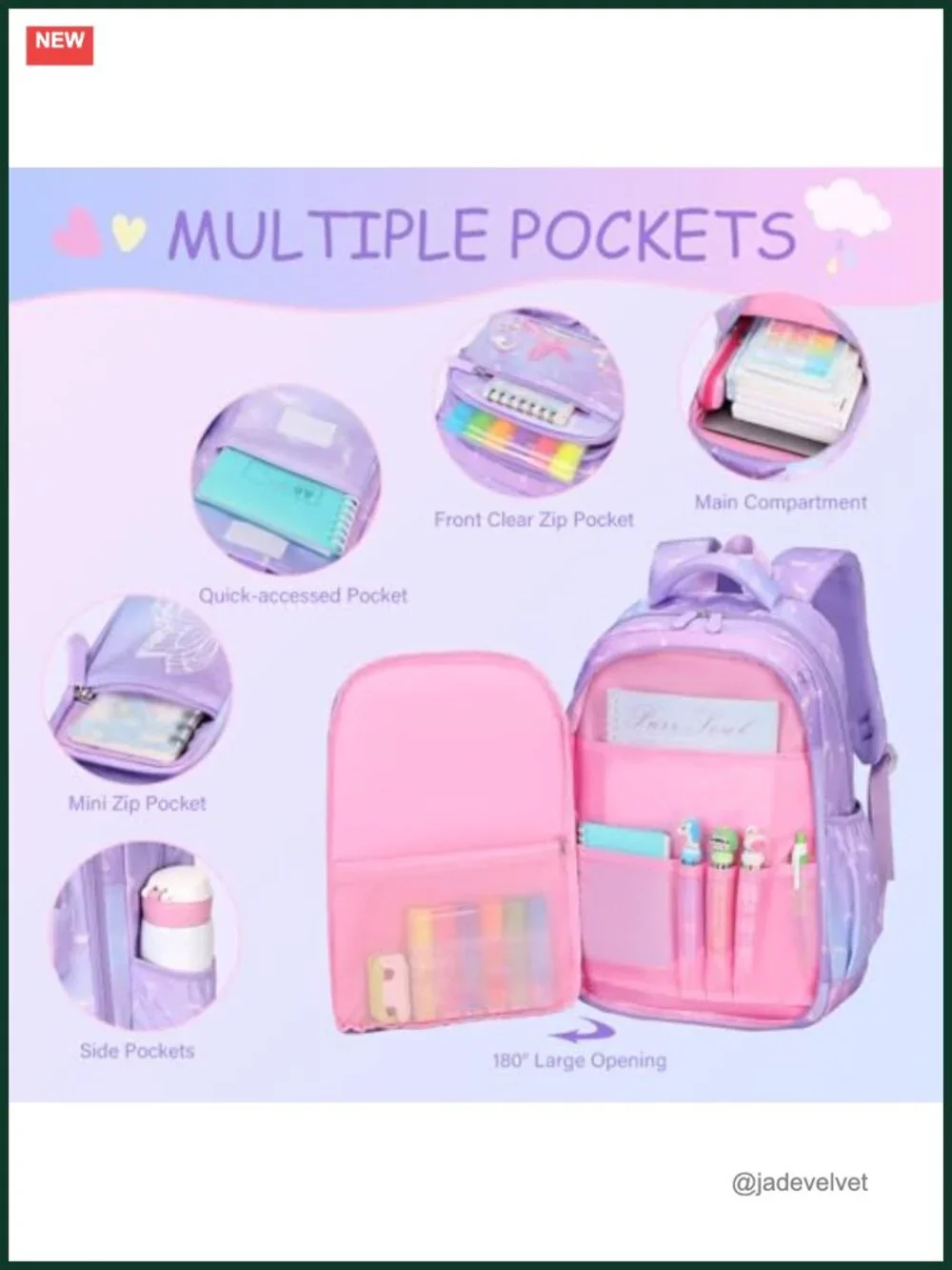 Kids School Backpack Set with Water Bottle, Lunch Bag, Pencil Case